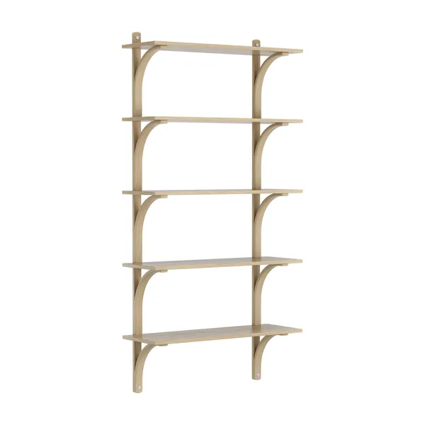 Levi Væghylde 90 cm Stor Aluminium / Naturlack Eg
