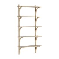 Levi Væghylde 90 cm Stor Aluminium / Naturlack Eg