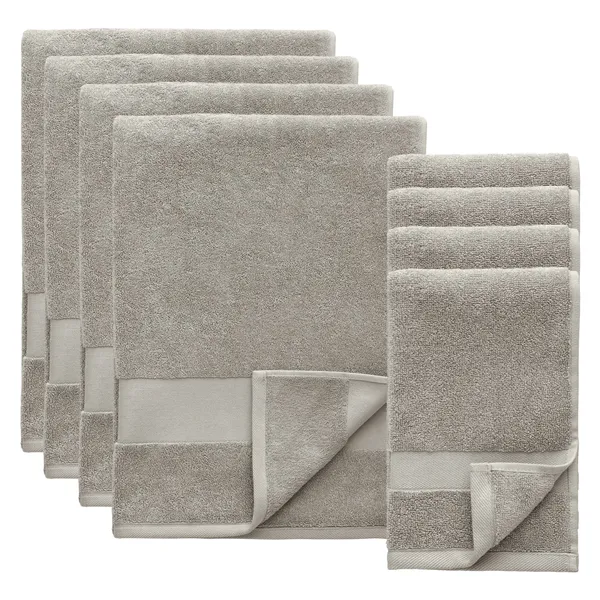 Alva Handduksset 50x70 + 70x140 cm 8-pack Ljusgrå