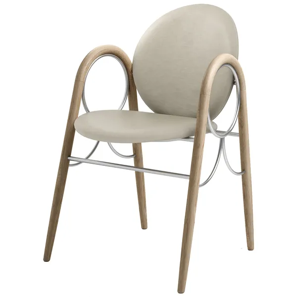 Arkade Karmstol Vitoljad Ek / Läder Oyster