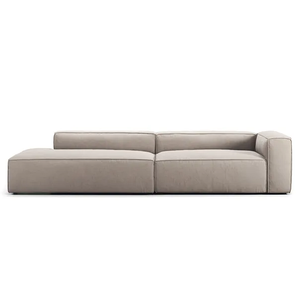Grand 3-Sitssoffa öppet avslut Vänster Minetyg Sandshell Beige