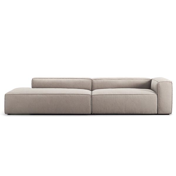 Grand 3-Sitssoffa öppet avslut Vänster Minetyg Sandshell Beige
