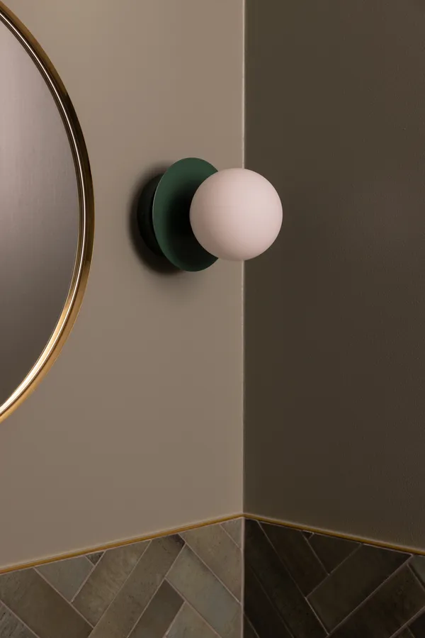 Art Deco Væg-/Loftslampe Grøn / Hvid