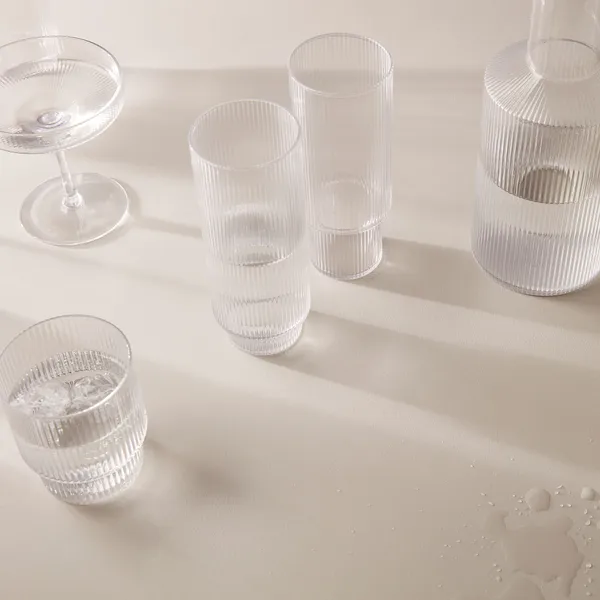 Ripple Longdrinkglass 4-pk Smoked Gray