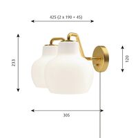 VL Ring Crown wall 2x40 W Brass