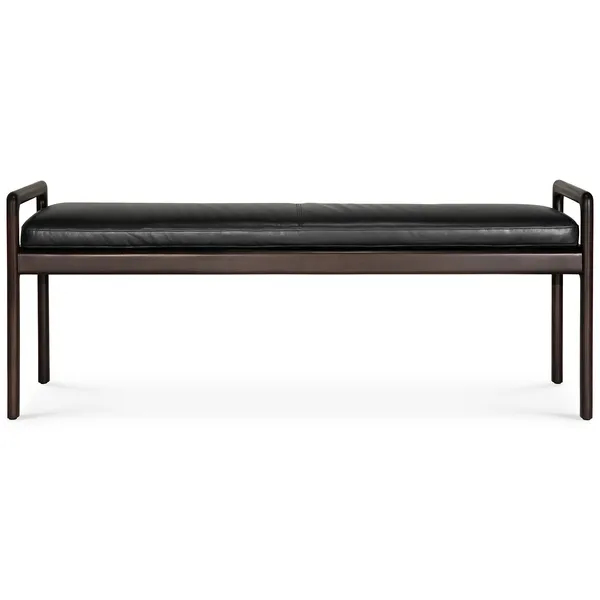 Jack Bänk Mahogny / Svart Läder