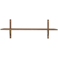 Sector Single Wide Hylly 34x87 cm Oak/Messinginvärinen