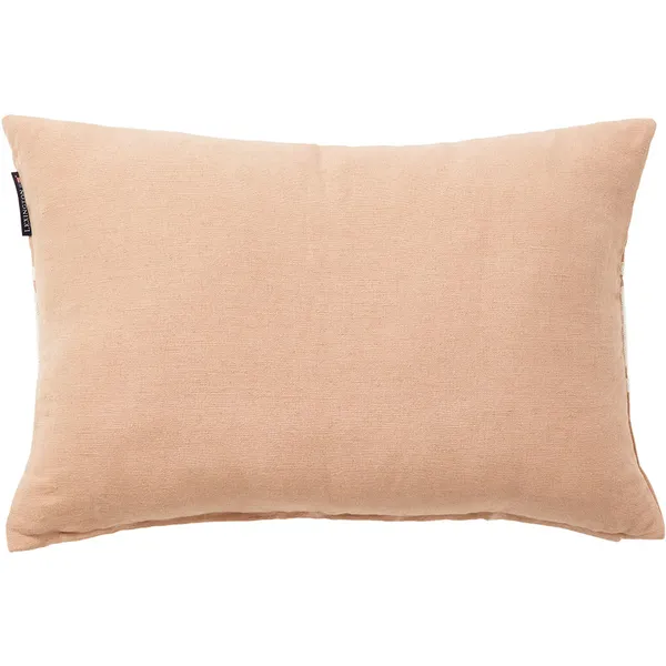 Embroidery Center Striped Linen/Cotton Pude 40x60 cm Beige/Offwhite