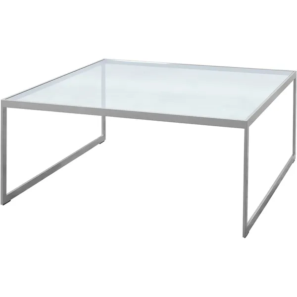 Square Soffbord 102x102 cm Silver Grey/Glas