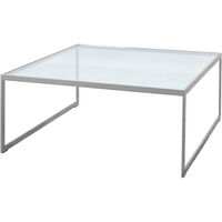 Square Soffbord 102x102 cm Silver Grey/Glas