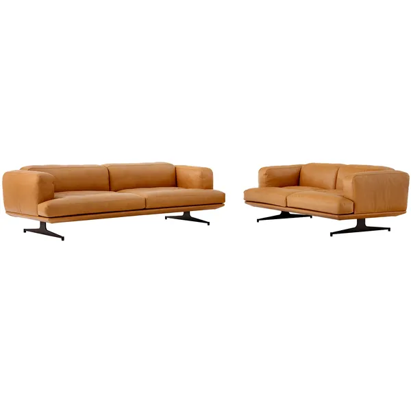 Inland AV22 2-sitssoffa Läder Noble Cognac / Warm Black