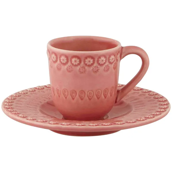 Fantasy Kaffekop Med Underkop Rosa