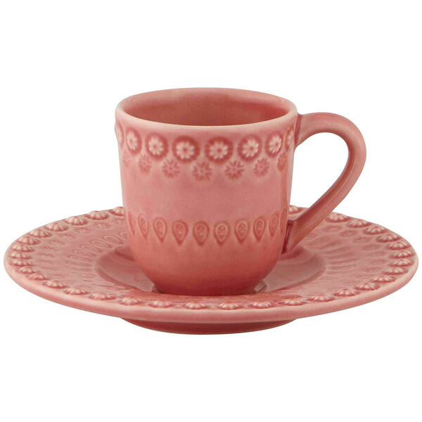Fantasy Kaffekop Med Underkop Rosa