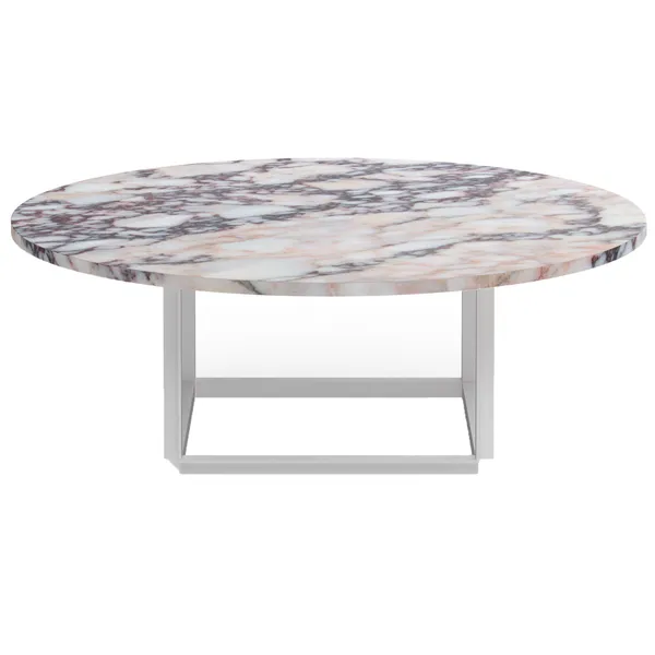 Florence Soffbord 90 cm Vit Viola Marmor / Vit