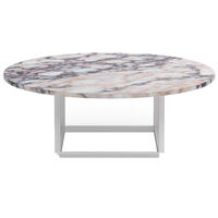 Florence Soffbord 90 cm Vit Viola Marmor / Vit