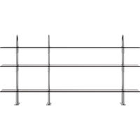 Keen Hyllsystem Med 3 Hyllplan 208 cm Satinpolerat Rostfritt stål / Tonat Glas
