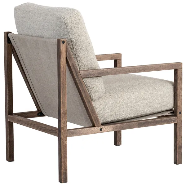 Seventy Five Wood Nojatuoli Savutammi / Silmukkanukkakangas Hiekanvärinen