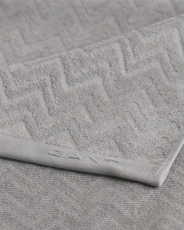 Jacquard Herringbone Håndkle 50x70 cm Concrete Grey