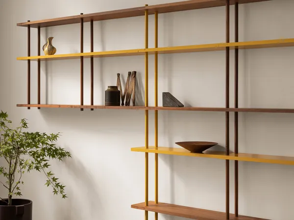 Bond Shelf W106 Walnut / Yellow