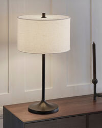 Soft Bordlampe Metallisk Bronze / Linen White