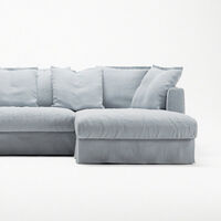 Betræk Til Le Grand Air 3-personers Sofa Hør Divan Højre Nordic Sky