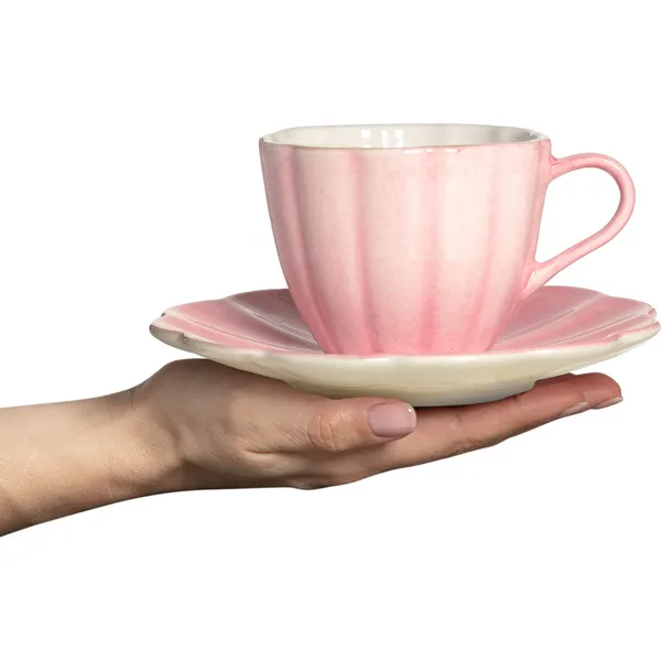 Oyster Kuppi Pikkulautasella 25 cl Light Pink