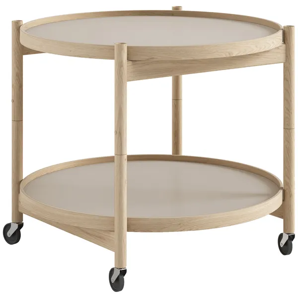 Bølling Tarjoilupöytä Ø60 cm Käsittelemätön Tammi / Kivi