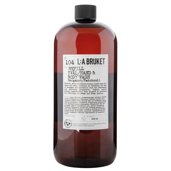 104 Bergamot/Patchouli Hand & Body Flydende Sæbe 1000 ml Refill