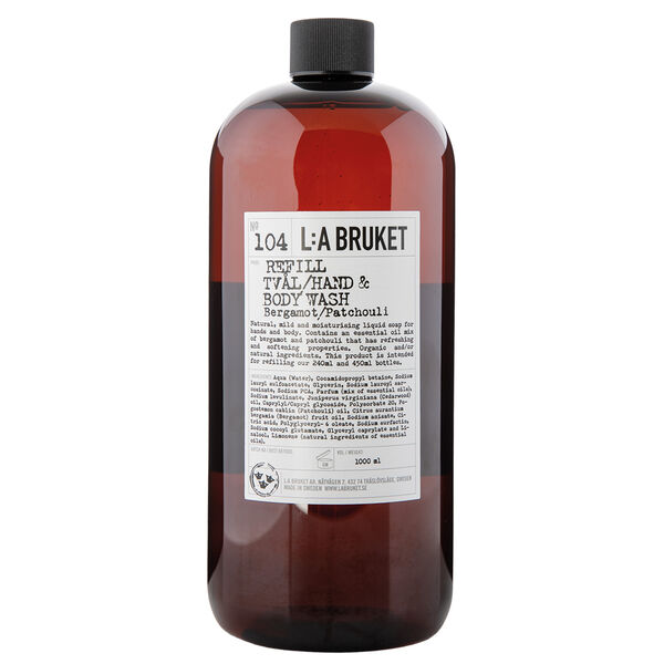 104 Bergamot/Patchouli Hand & Body Flydende Sæbe 1000 ml Refill