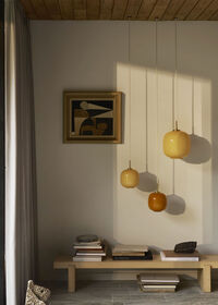 VL45 Radiohus Pendel 175 mm Messing / Glossy Pale Yellow