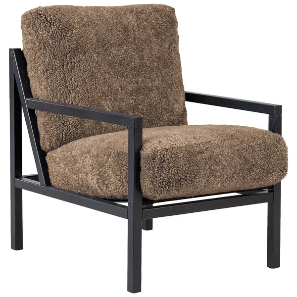 Seventy Five Wood Lenestol Svart Eik / Saueskinn Sahara