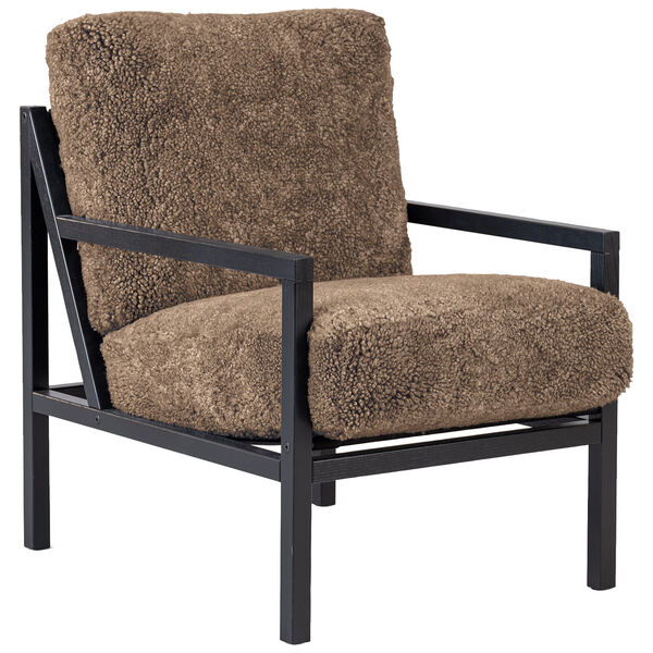 Seventy Five Wood Lenestol Svart Eik / Saueskinn Sahara