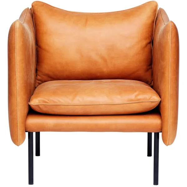 Tiki Lænestol L W:86 cm Sorte Ben / Læder Elmosoft Sort