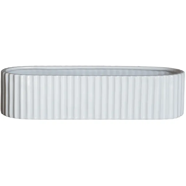 Stripe Adventslysestage 30 cm Shiny White
