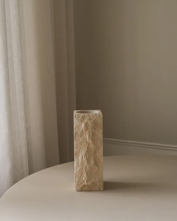 Edge Vase Medium Limestone