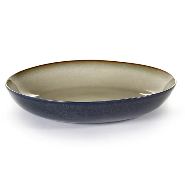 Pastatallrik D23 H4 Misty Grey/Mörkblå