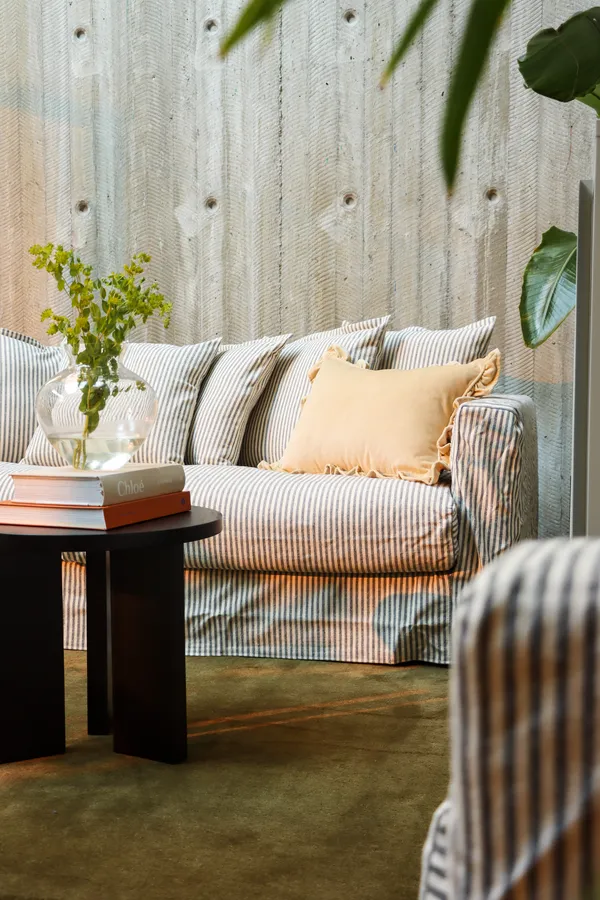 Betræk Til Le Grand Air 4-personers Sofa Hør Ash Stripe