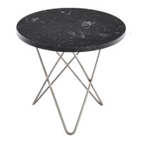 Mini O Sidebord Sort Marmor/Stål