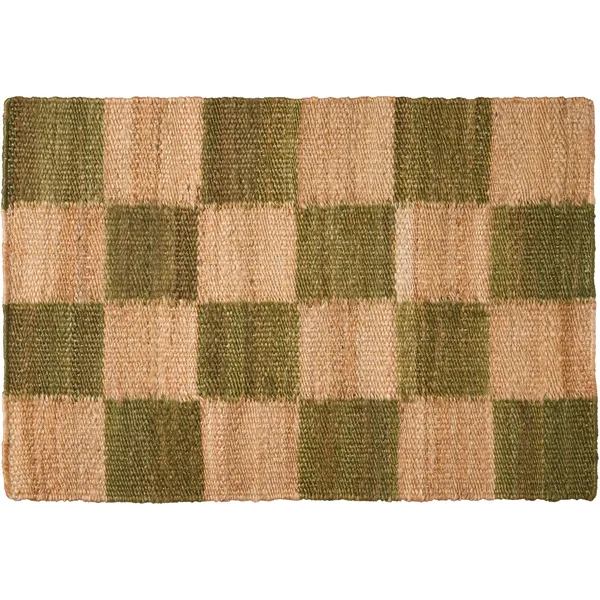 Chess Dørmåtte Jute 60x90 cm Natur / Grøn