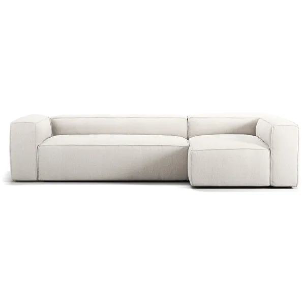 Grand 4-Personers Sofa Divan Højre Steam White