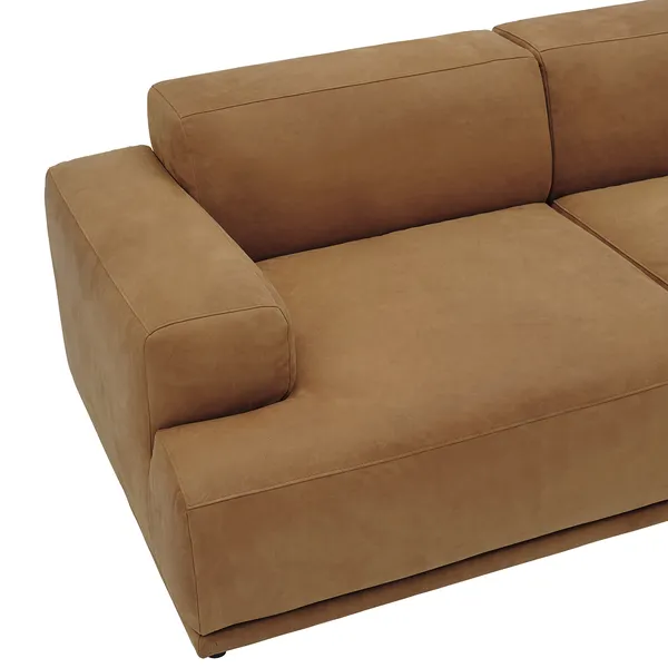Connect Soft Modulär 3-sitssoffa Med Öppen Högersida Grace Leather Cognac