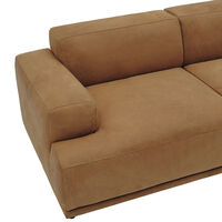 Connect Soft Modulär 3-sitssoffa Med Öppen Högersida Grace Leather Cognac