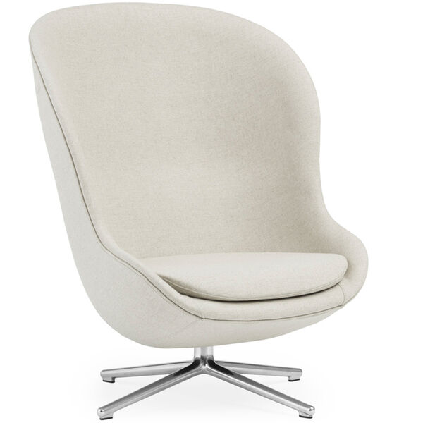 Hyg Lenestol Høy med Dreiefot Off-white / Aluminium