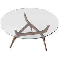 Triiio Sofabord Ø90 cm Olieret Valnød / Klart Glas