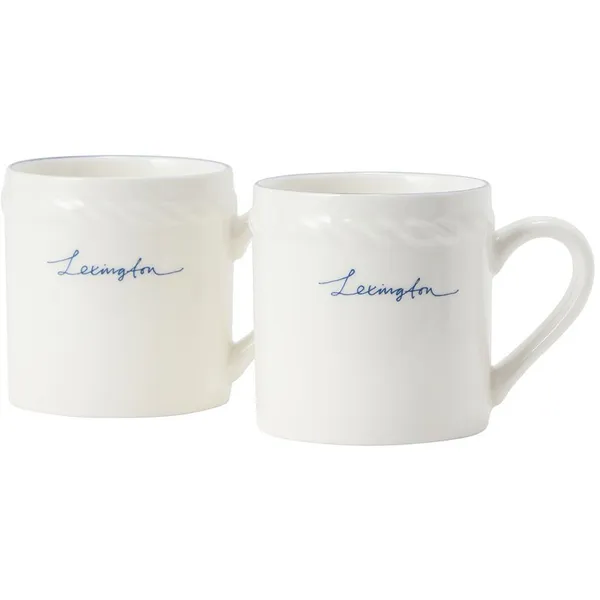 Lexington Porcelain Espressomuki 5 cm 2 kpl:n pakkaus Valkoinen / Tummansininen