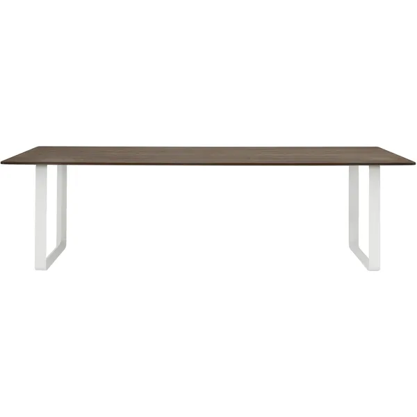 70/70 Bord 255x108 cm Massiv Røget Eg / Hvidt