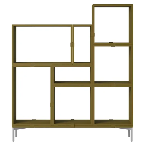 Stacked Configuration 5 Kirjahylly Tummanvihreä