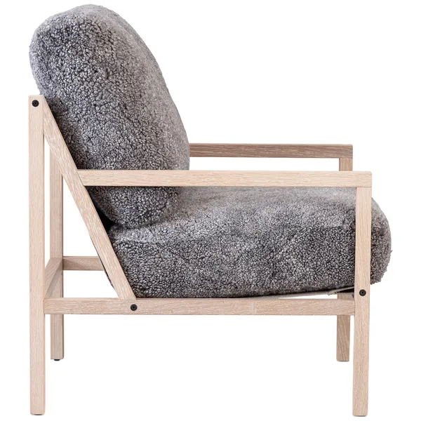 Seventy Five Wood Lænestol Hvidpigmenteret Eg / Fåreskind Scandinavian Grey