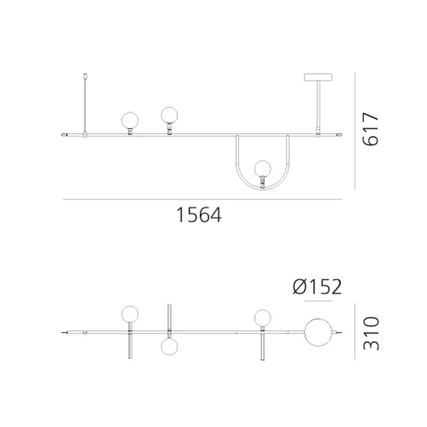 Yanzi SC1 Pendel Sort / Messing