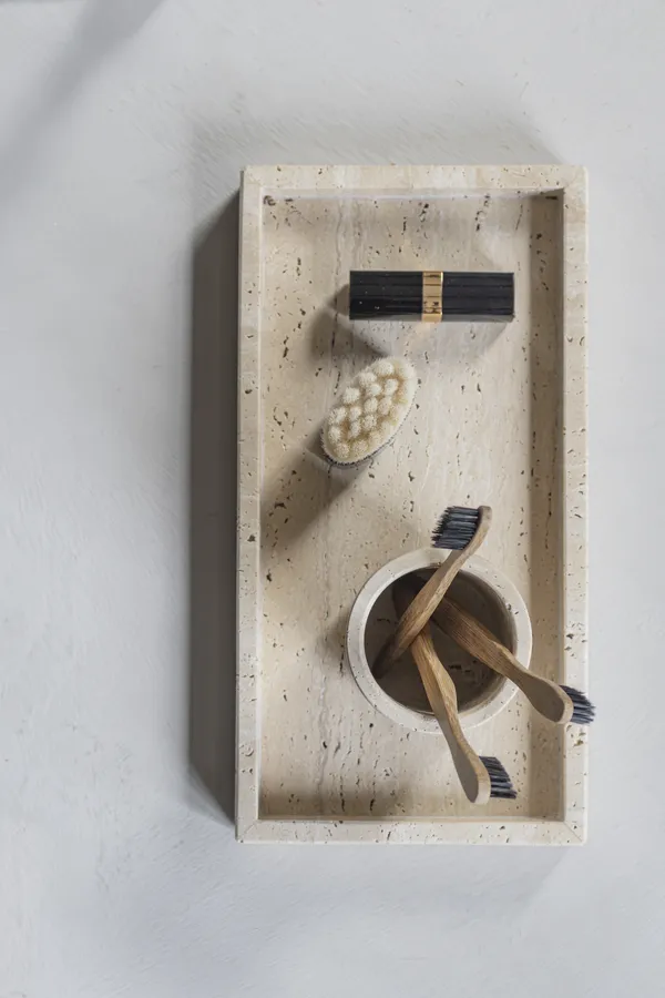 Travertine Tandborstmugg 10 cm